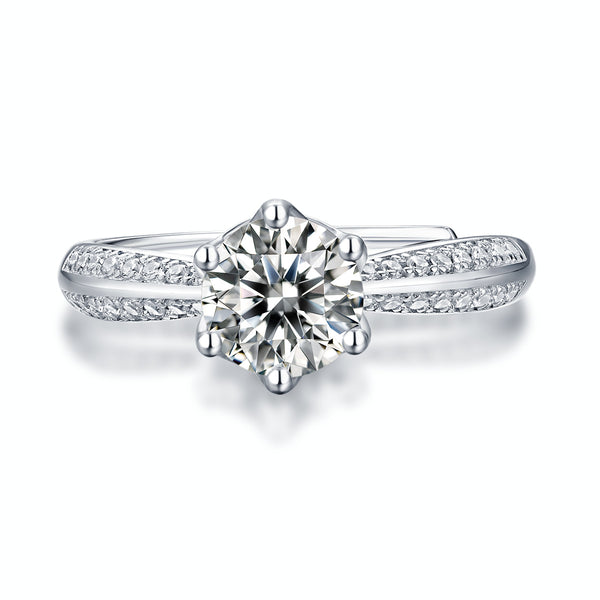 Bague Six griffes en argent sterling 925, réglable